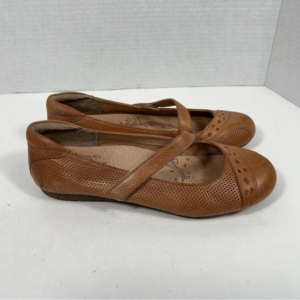 Taos Scamp Women’s Shoes 6 Brown Leather Mary Jane Comfort Flats Arch Support - Picture 4 of 14